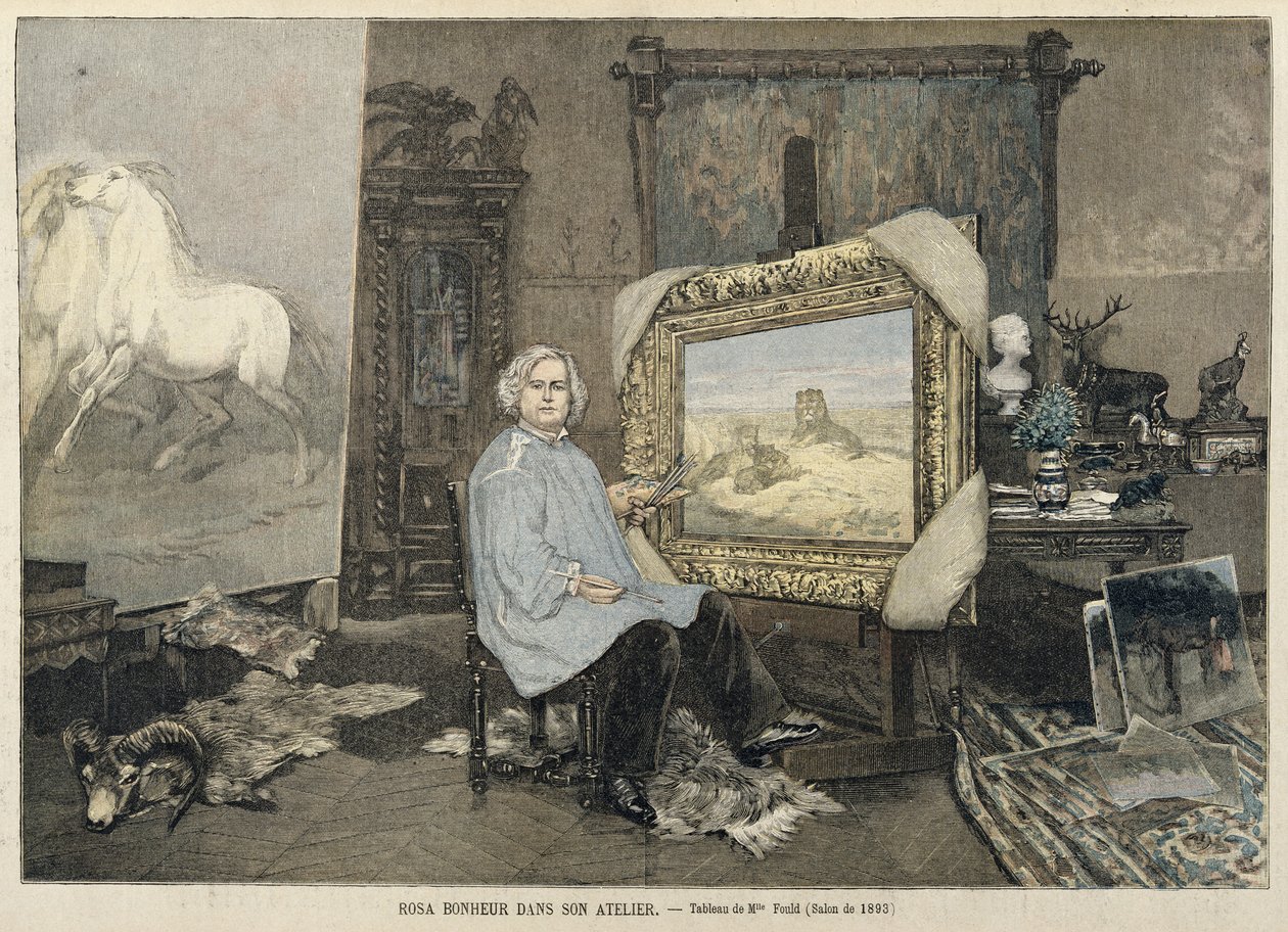 Rosa Bonheur (1822-99) ve svém studiu, z 
