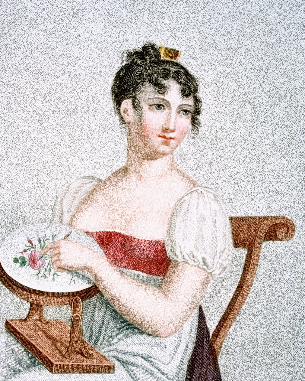 Vyšívač, vyrytý Augrandem, kolem roku 1816 od Madame G. Busset Dubruste