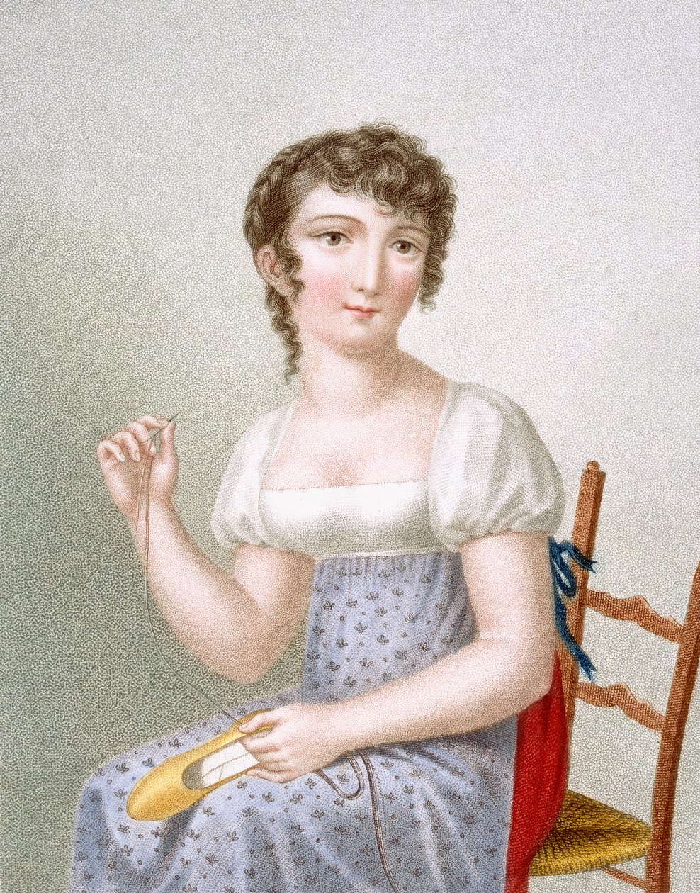 Vyšívač, vyrytý Duthem, kolem roku 1816 od Madame G. Busset Dubruste
