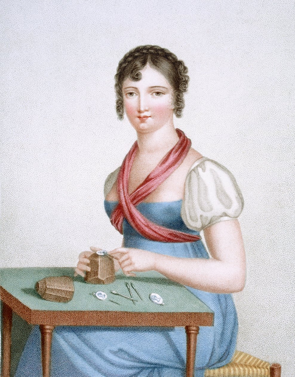 Grafik, vyryl Augrand, kolem roku 1816 od Madame G. Busset Dubruste