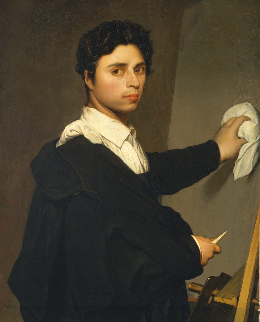 Ingres jako mladý muž, kolem 1850-60 (olej na plátně) od Madame Gustave Hequet