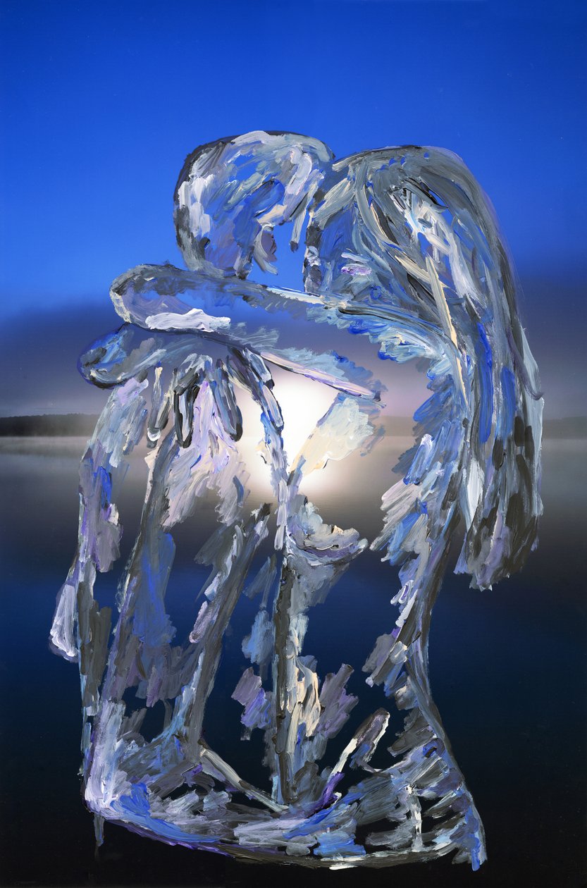 Blue Lovers, 2022 (akrylová barva na archivním pigmentovém tisku) od Madeleine Gross