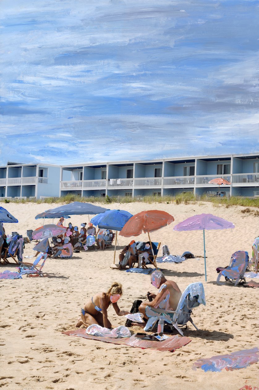 Montauk, 2021 (akrylová barva na archivním pigmentovém tisku) od Madeleine Gross