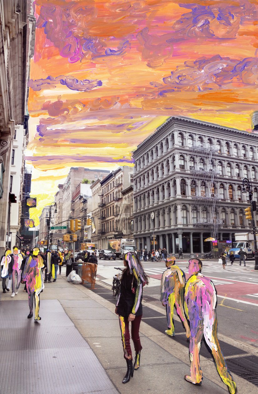 NYC Dream, 2019 (akrylová barva na archivním pigmentovém tisku) od Madeleine Gross