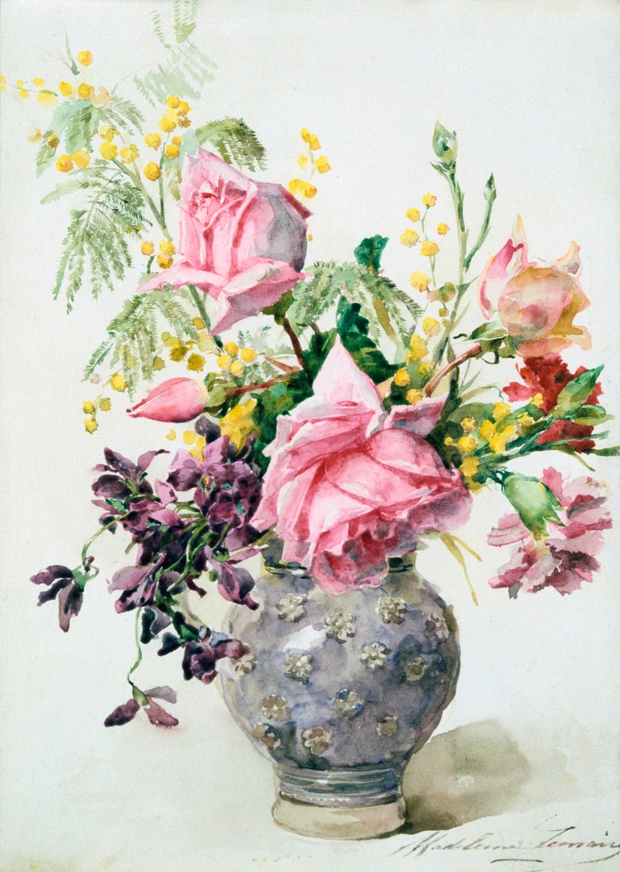 "Váza růží", c1865-1928 od Madeleine Jeanne Lemaire