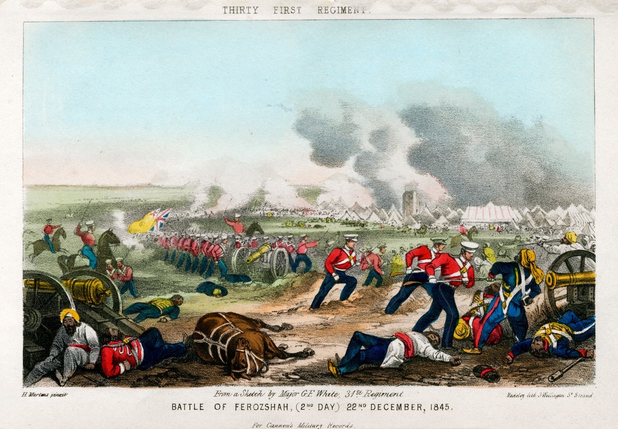 Třicátý první pluk, bitva u Ferozeshah, 2. den, 22. prosince 1845 od Madeley