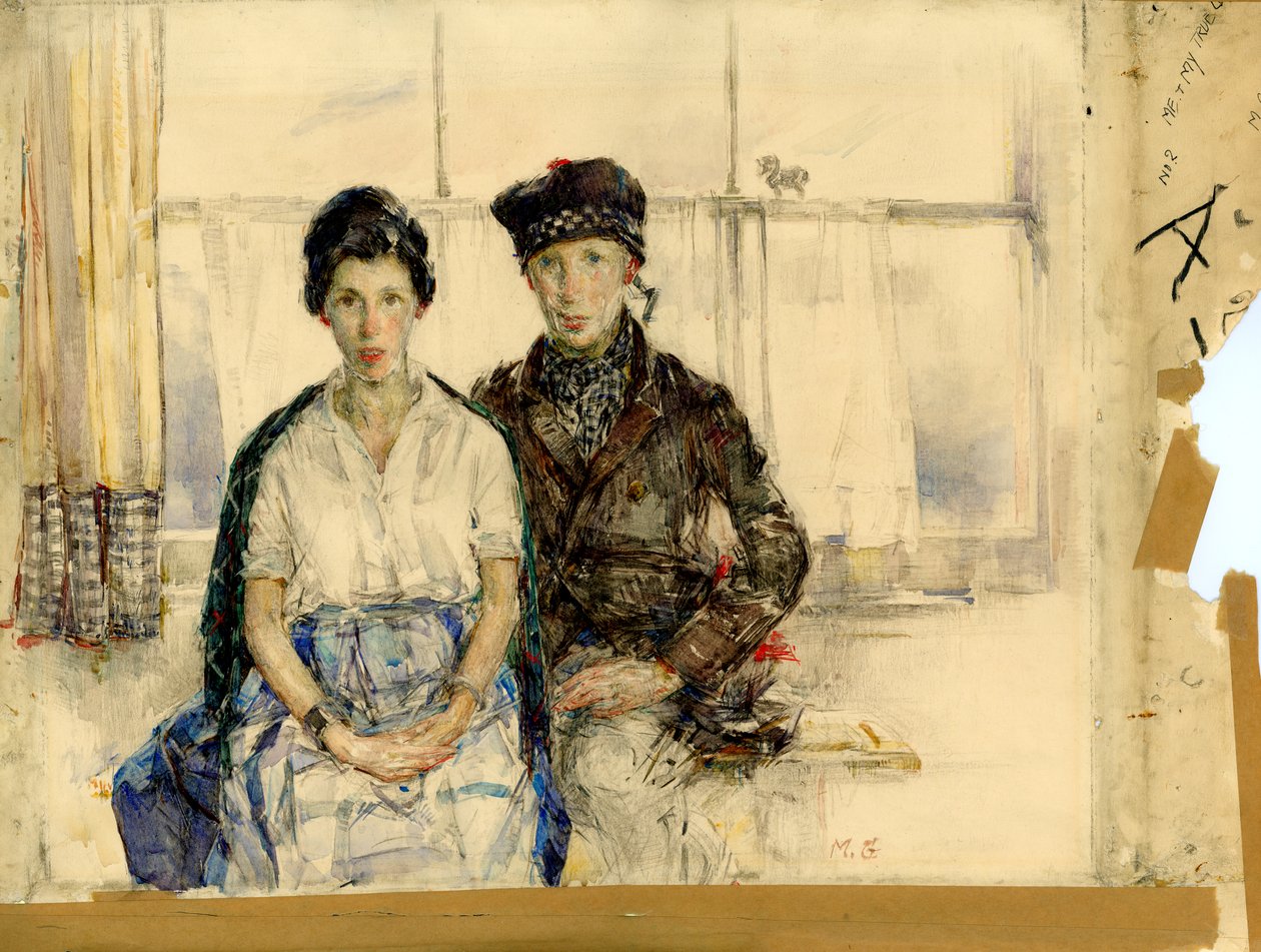 Já a moje pravá láska, cca 1930 (tužka a akvarel na papíře) od Madeline Emily Green