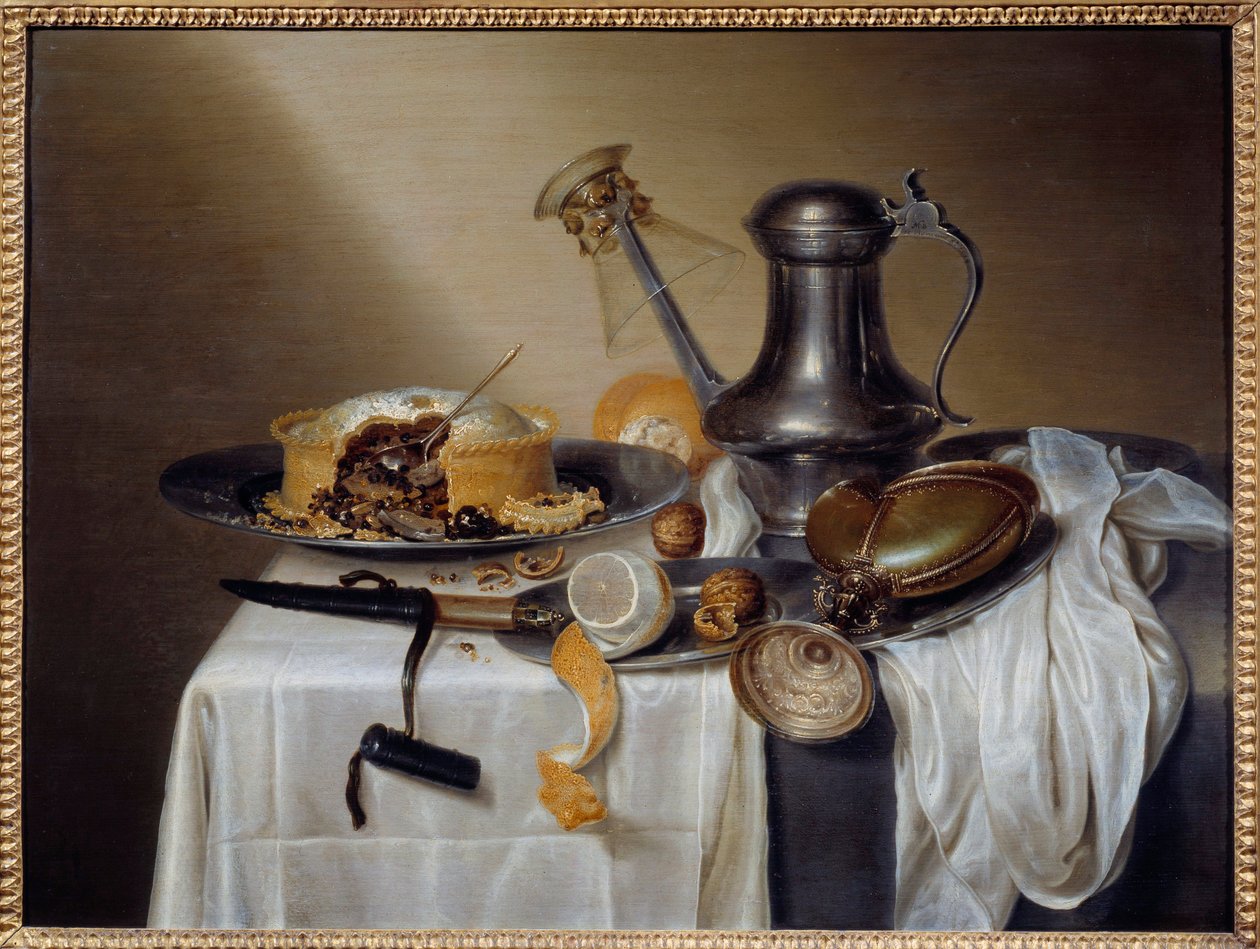 Zátiší s paštikovou paštikou s citronem a cínovou karafou. Obraz Maerten Boelema de Stomme (1611-1664) 17. století Sun. 0,6x0,79 m Nantes, Musee des Beaux Arts od Maerten Boelema de Stomme