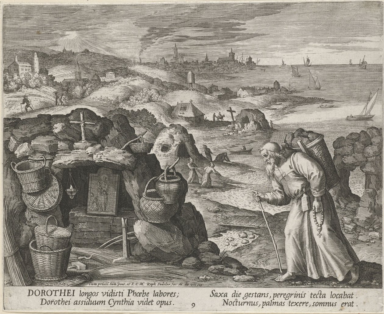 Svatý Dorotheus z Gazy jako poustevník, 1600. od Maerten Vos de