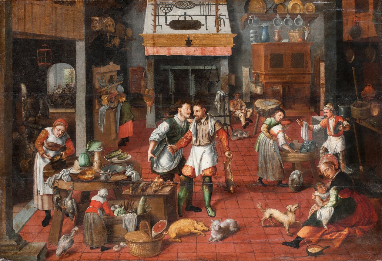 Kuchyňský interiér, cca 1565 od Maerten van Cleve