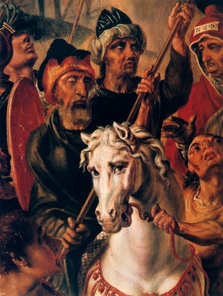 Kalvárie, detail ze středového panelu, 1545-1550 od Maerten van Heemskerck