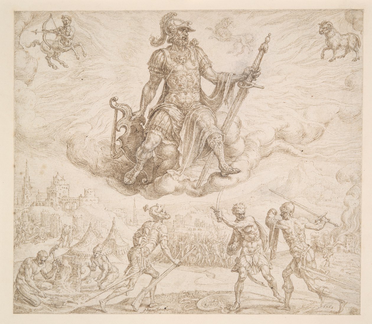 Mars, cholerický temperament od Maerten van Heemskerck