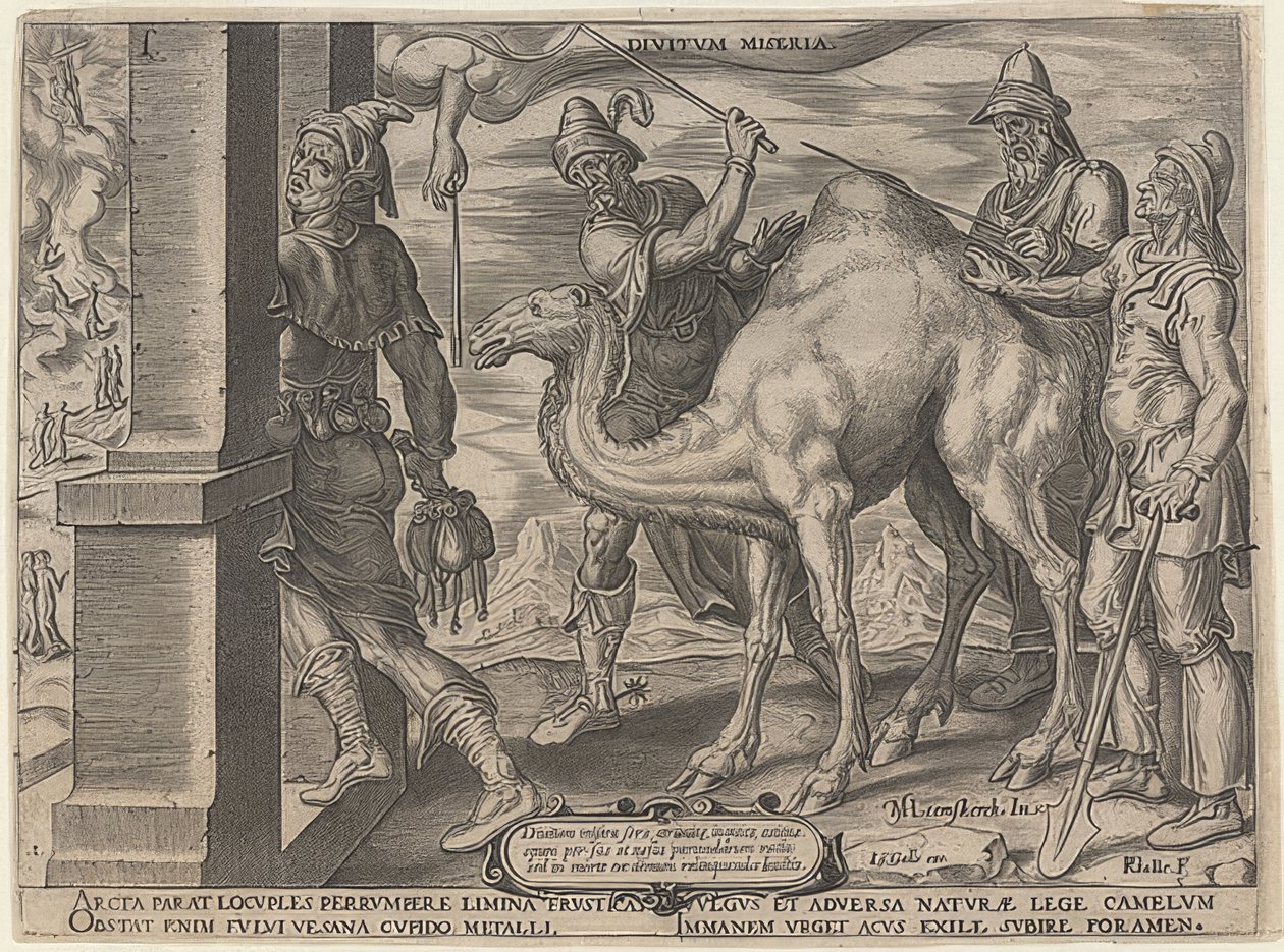 Bohatý muž a chudý Lazar. 1563 od Maerten van Heemskerck