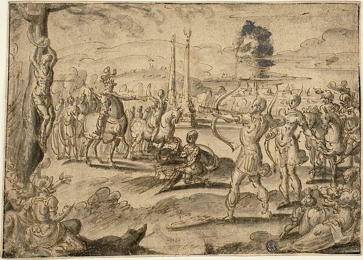 Střelba na otcovu mrtvolu od Maerten van Heemskerck