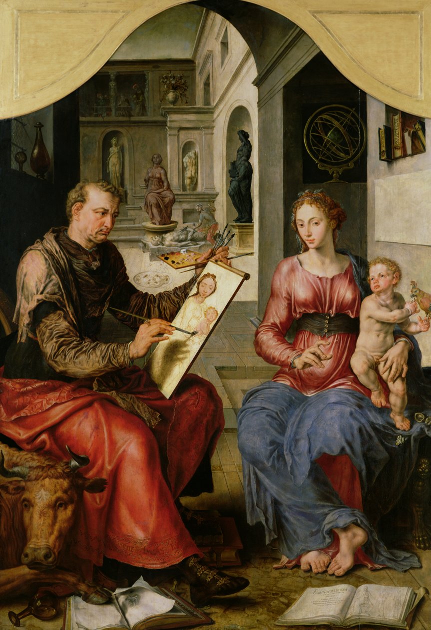 Svatý Lukáš maluje Pannu Marii, kolem roku 1545 od Maerten van Heemskerck