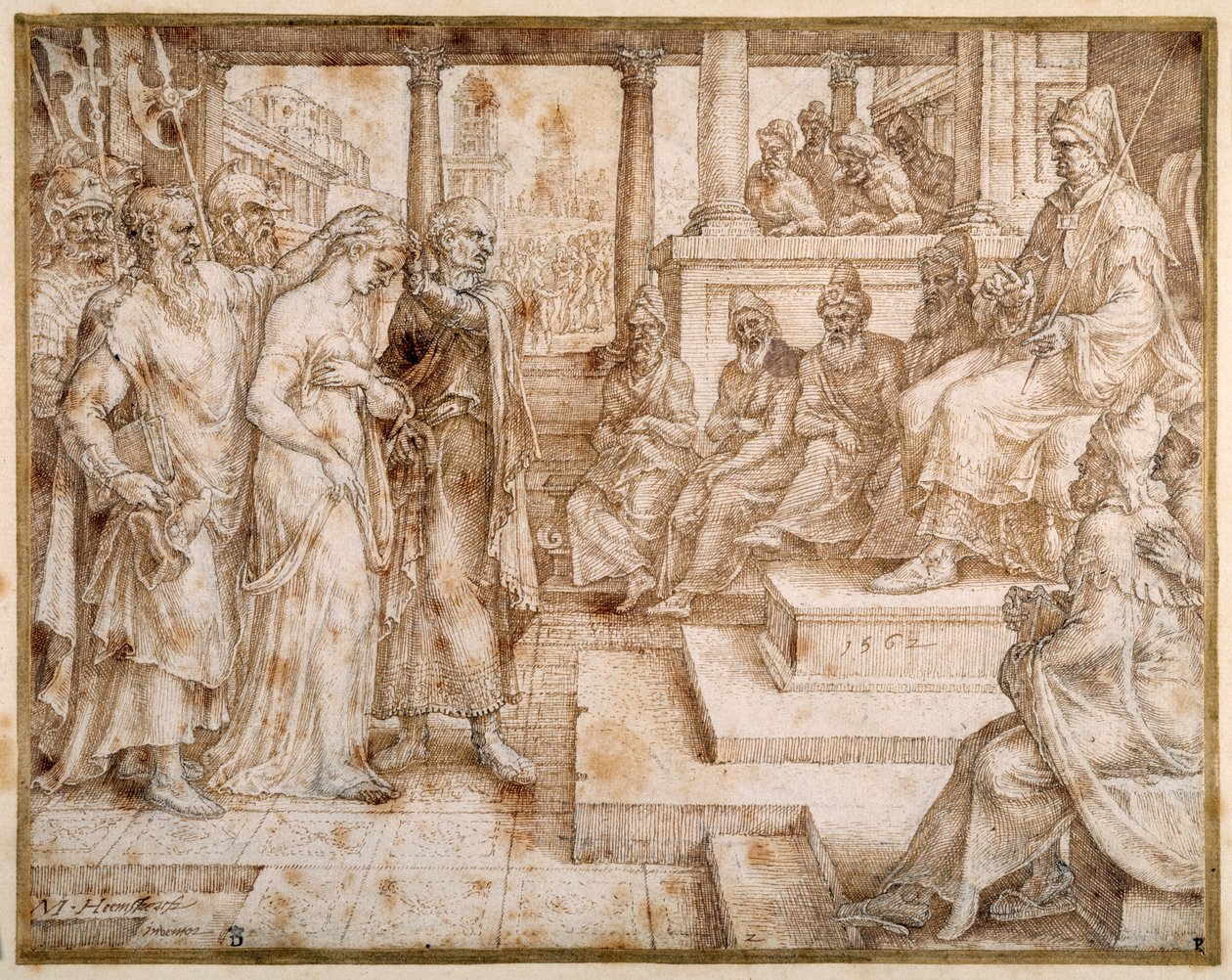 Susannah obviněná staršími od Maerten van Heemskerck