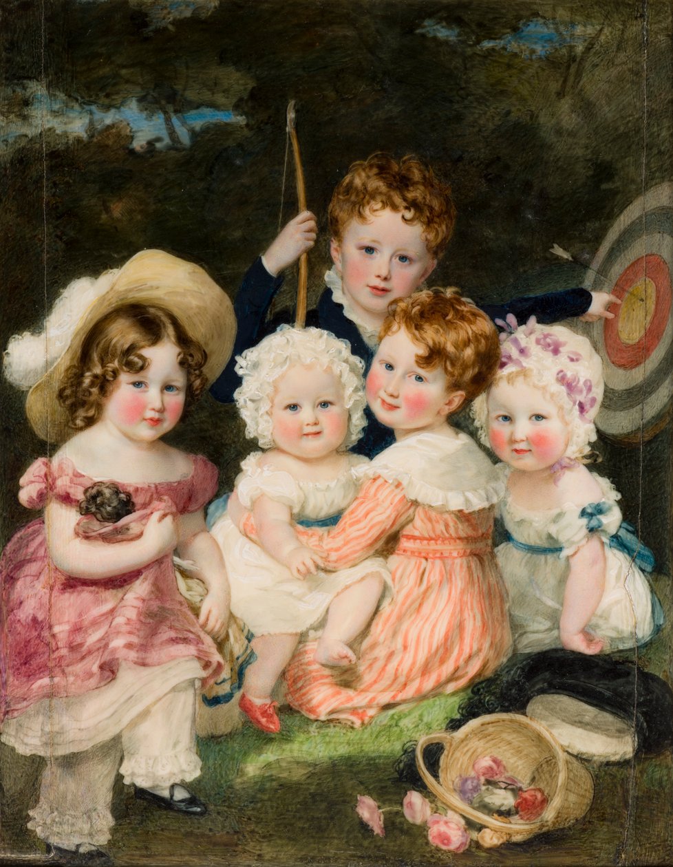 Portrét pěti nejstarších dětí 2. hraběte z Bradfordu (1789-1865), kolem 1821-74 (olej na plátně) od Magdalena Ross