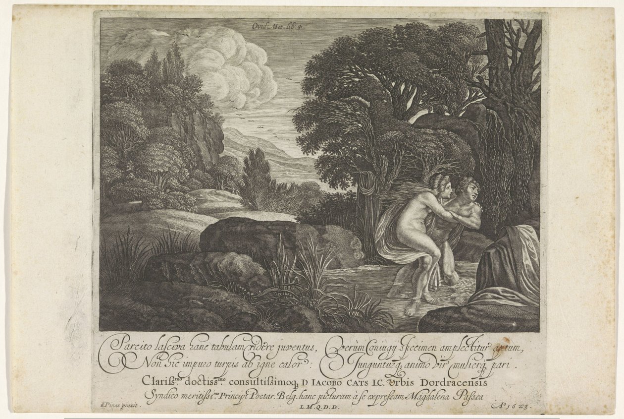 Salmacis a Hermaphroditus Metamorfosen van Ovidius (název série) od Magdalena van de Passe