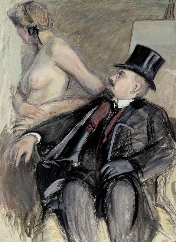 Arne Cederholm a malli Arne Cederholm s modelem Svenska: Arne Cederholm s modelem od Magnus Enckell