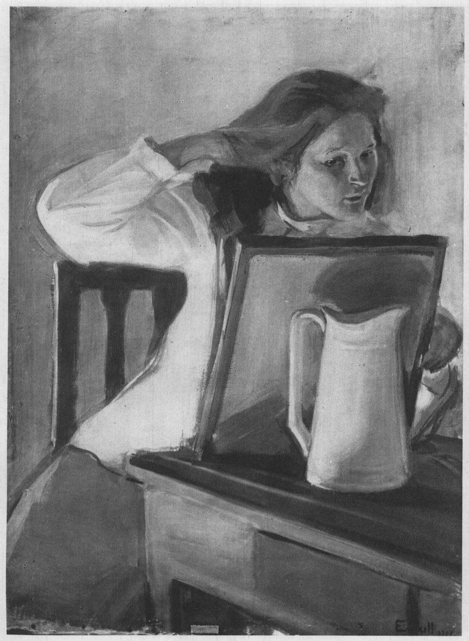 Před zrcadlem. Popis podle zdrojů od Magnus Enckell