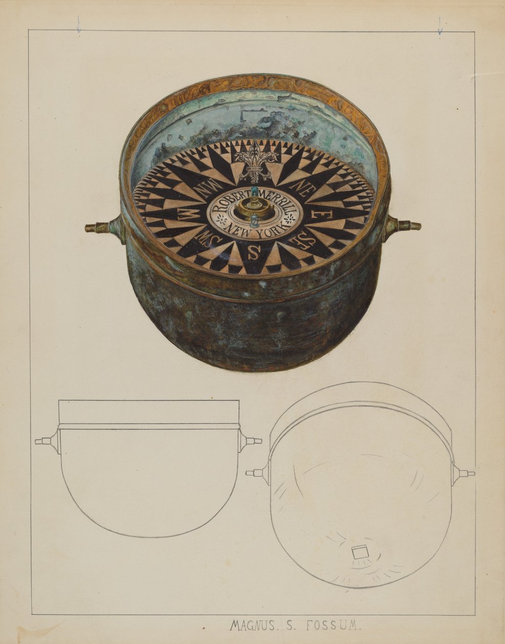 Lodní kompas, c. 1937. od Magnus S. Fossum