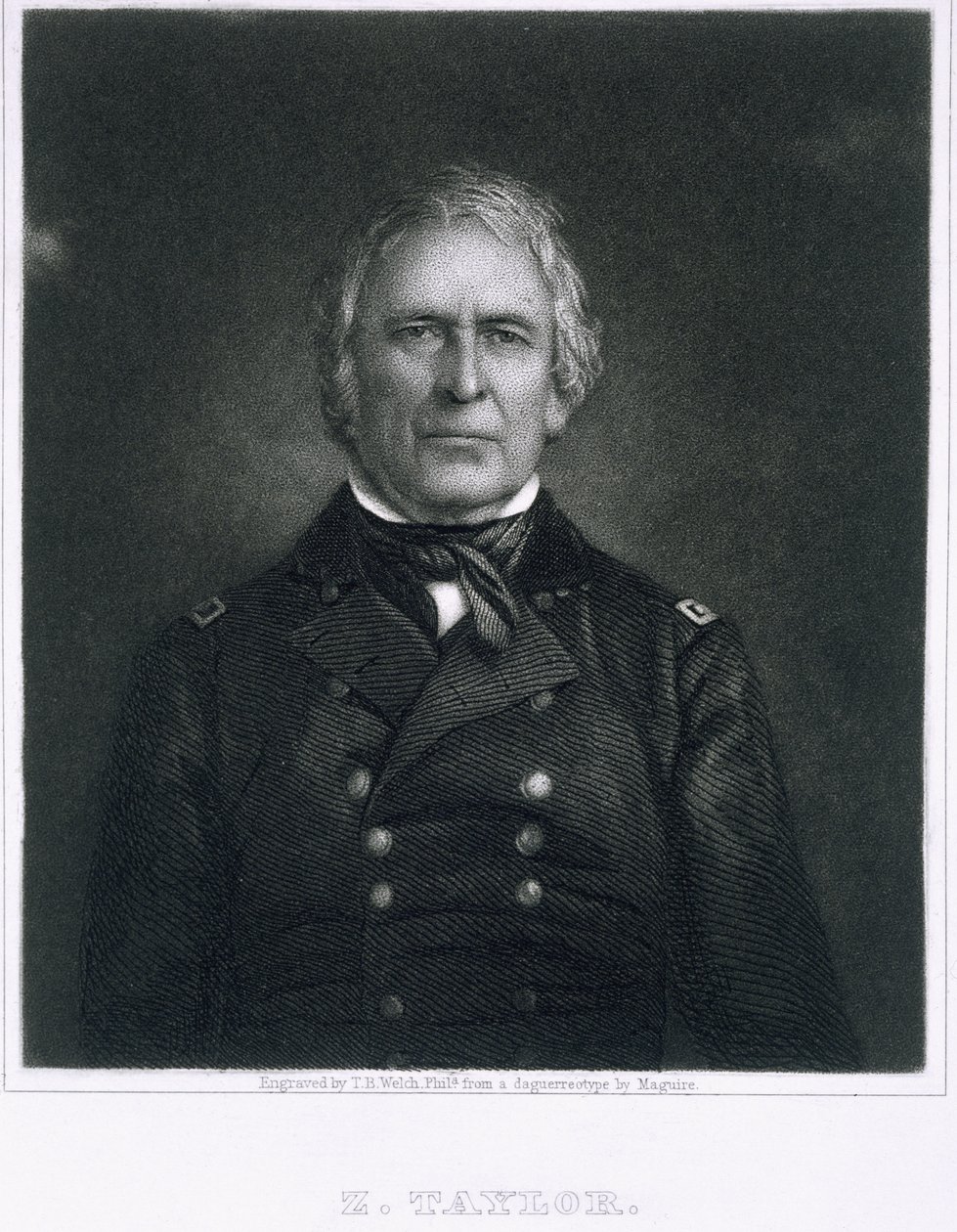 Zachary Taylor, rytina podle daguerrotypie Thomase B. Welche (1814-74) od Maguire
