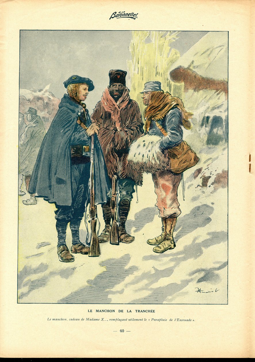 Bajonet, satirický v barvách od Henri Maigrot