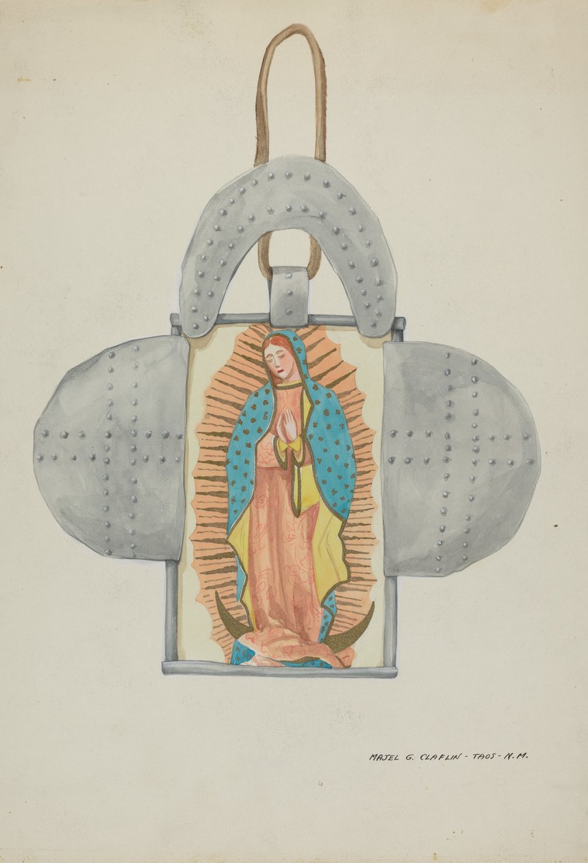 Ručně kreslené Guadalupe v cínové formě, c. 1937. od Majel G. Claflin