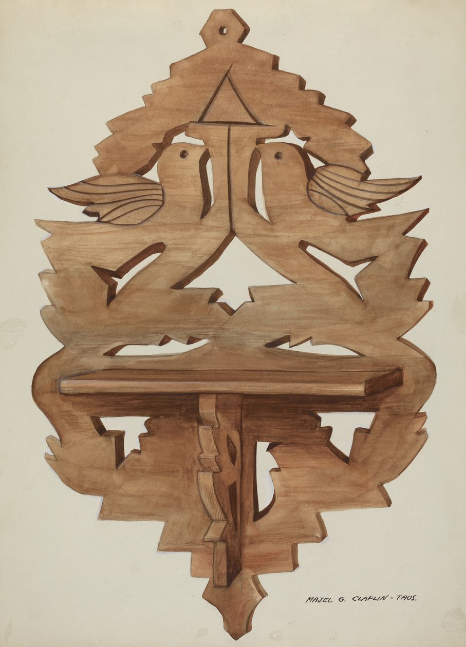 Závěsná nástěnná police, c. 1937. od Majel G. Claflin