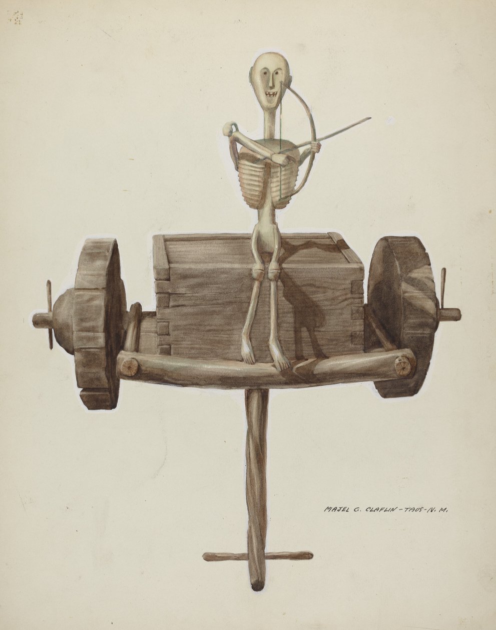 Penetente Death Cart & Death Figure, c. 1937. od Majel G. Claflin