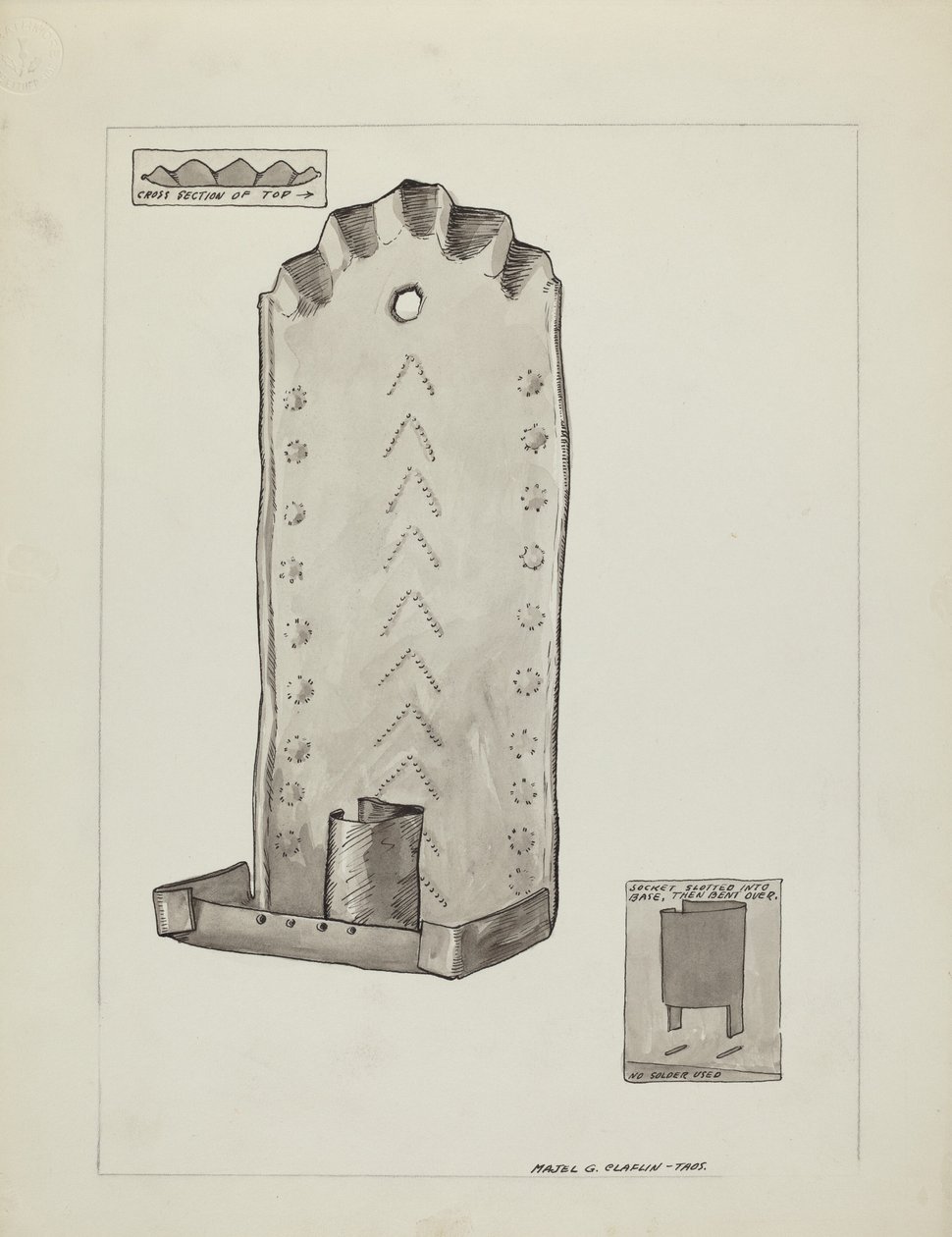 Svícen na cínovou svíčku, 19351942. od Majel G. Claflin