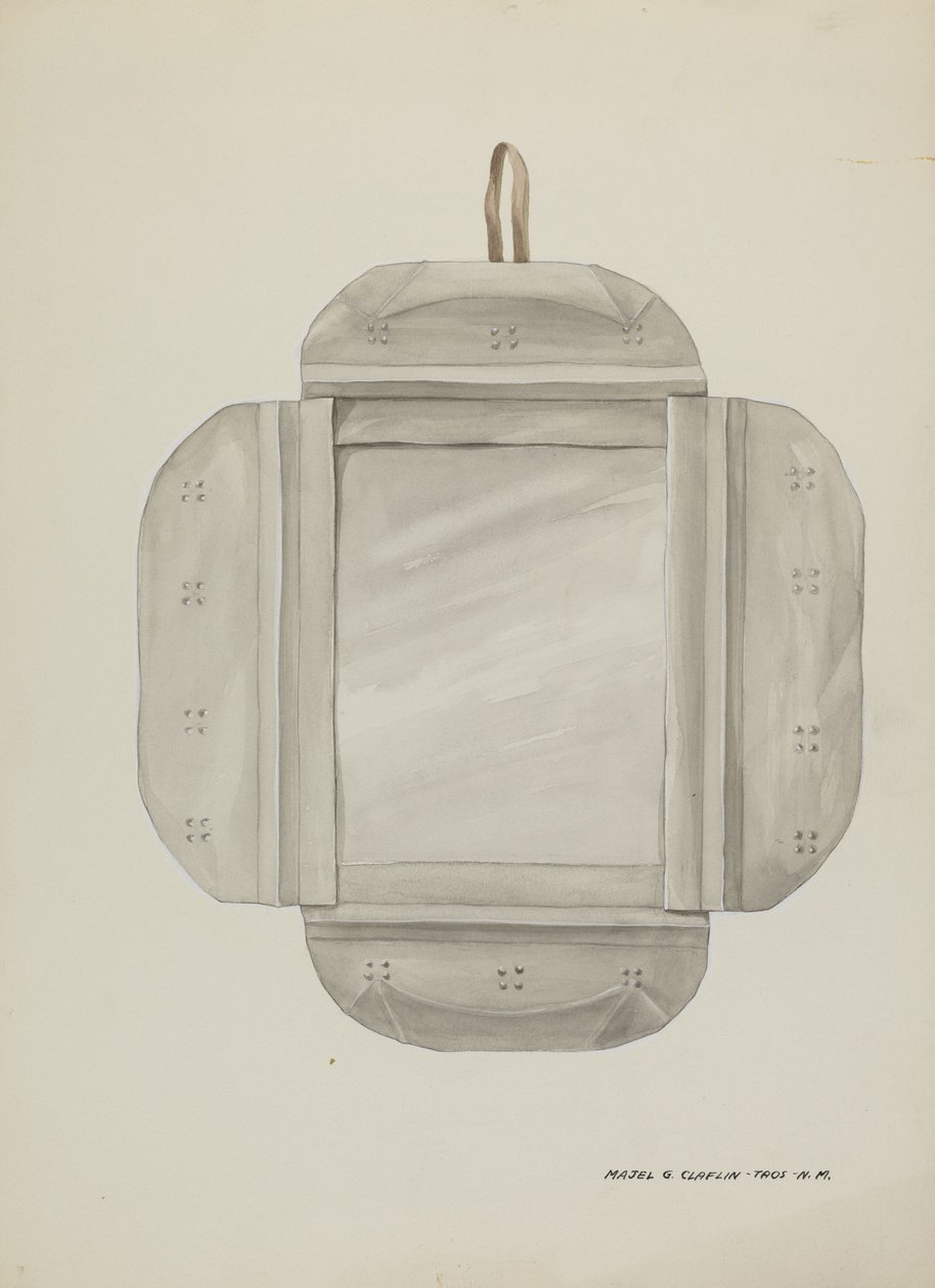 Plechový rám na zrcadlo, c. 1937. od Majel G. Claflin