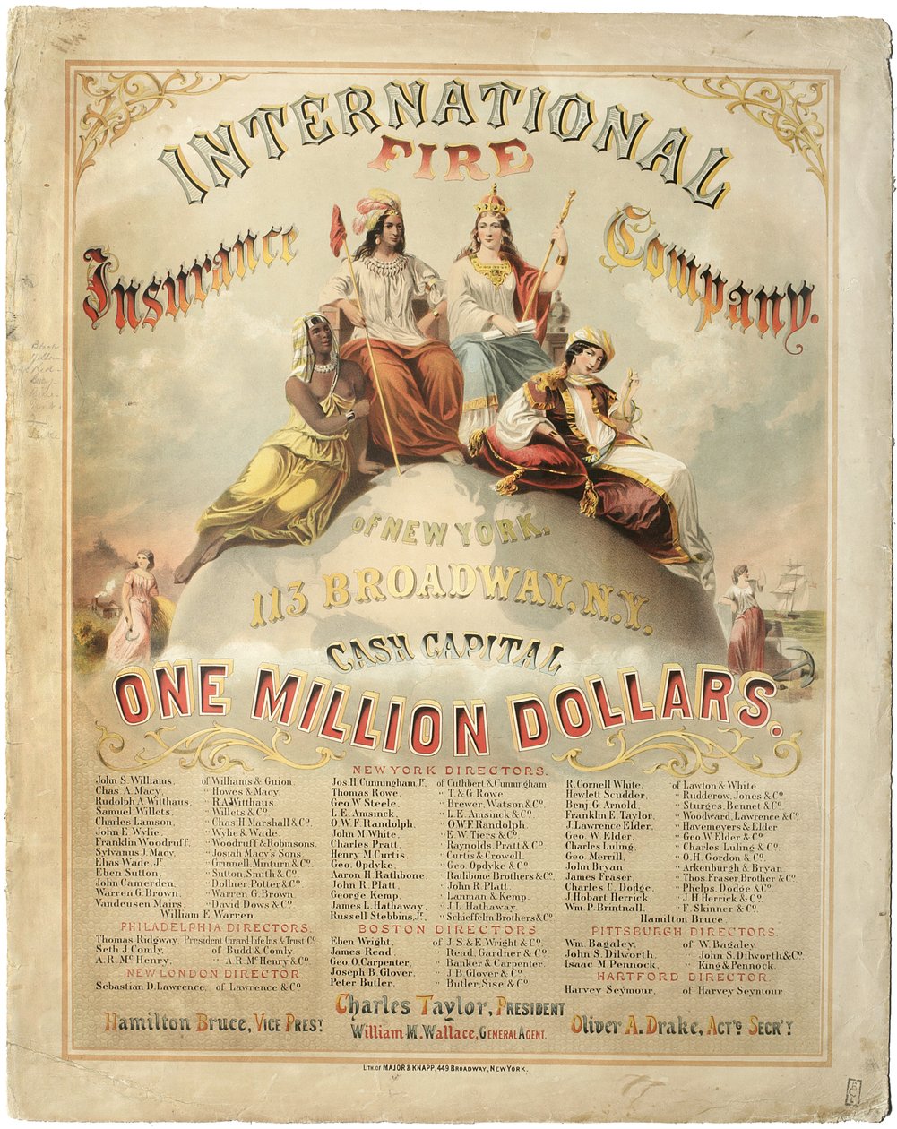 International Fire Insurance Company of New York, (litografie) od Major and Knapp Sarony
