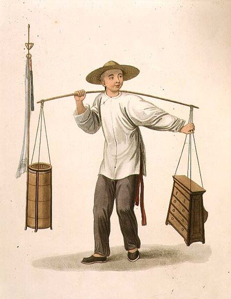 Tesař, deska 30 z knihy "The Costume of China", vyryl J. Dadley od Major George Henry Mason