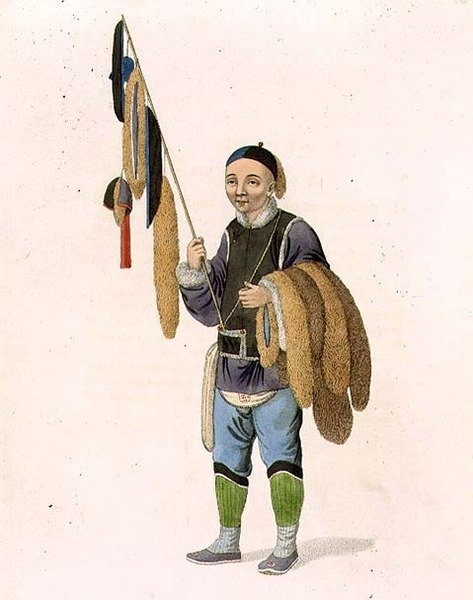 Kožešník, deska 43 z knihy "The Costume of China", vyryl J. Dadley od Major George Henry Mason