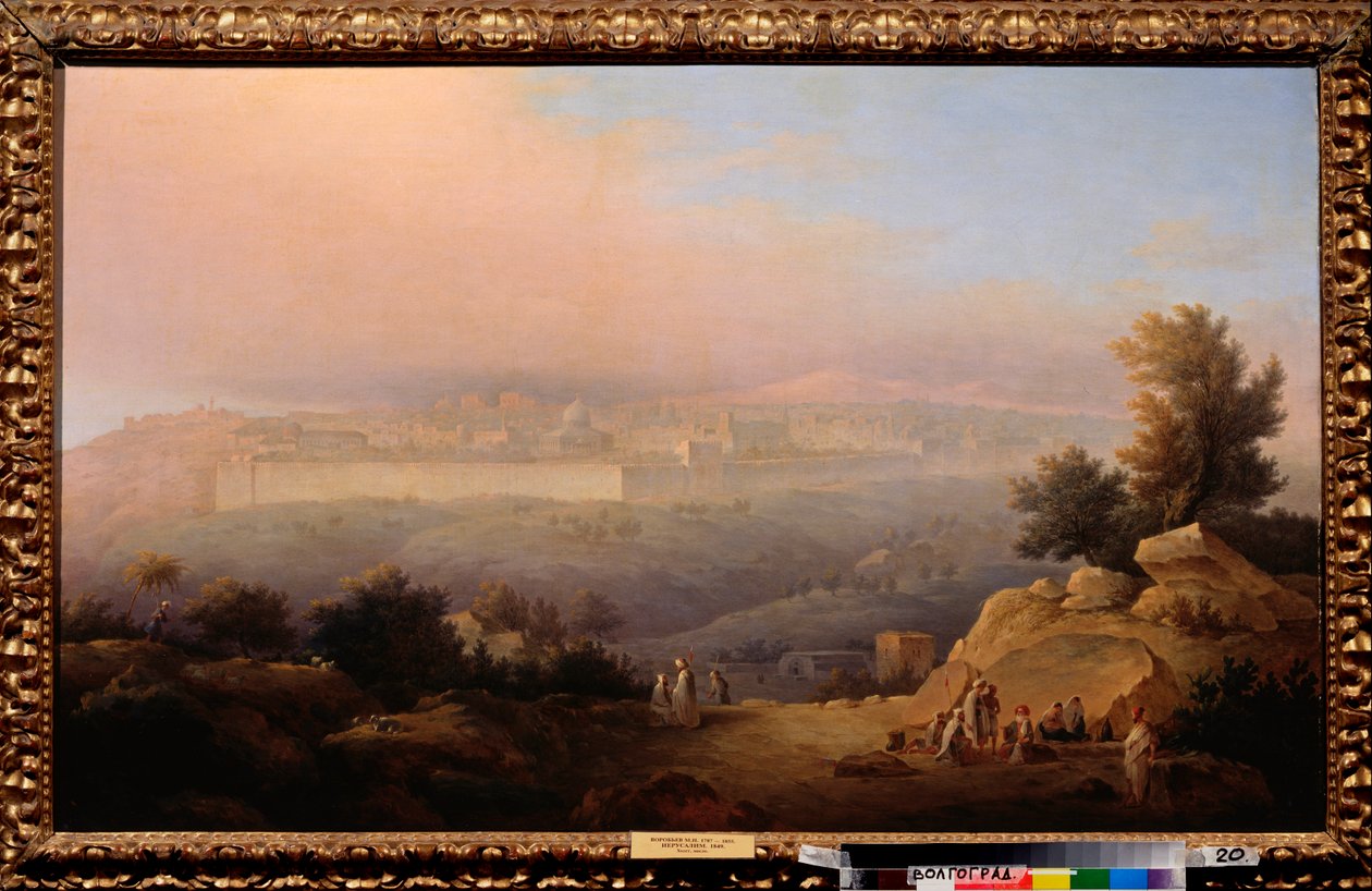 Jerusalem (Izrael) (Jeruzalém) - obraz Maxima Nikiforoviče Vorobjeva (Vorobjev) (1787-1855), olej na plátně od Maksim Nikiforovich Vorobiev