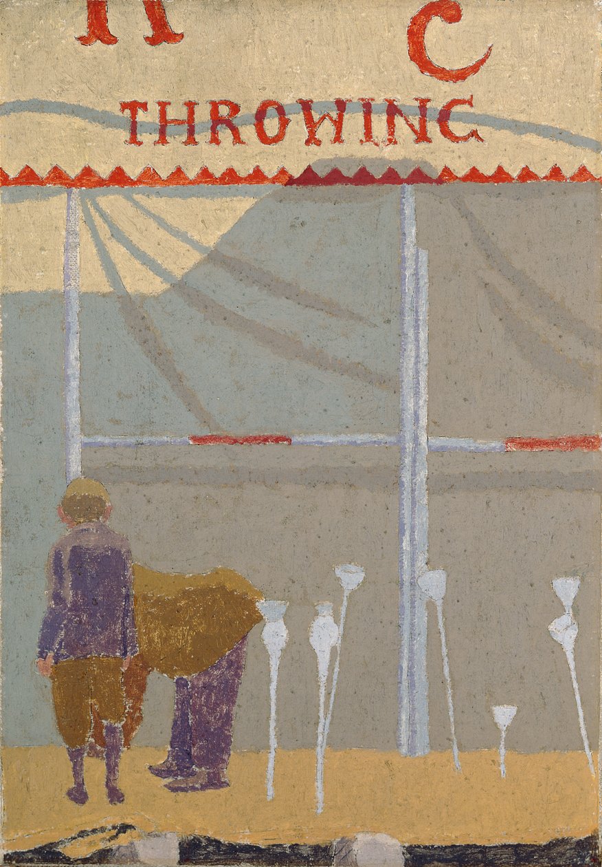 The Coconut Shy, cca 1920 (olej na plátně) od Malcolm Drummond