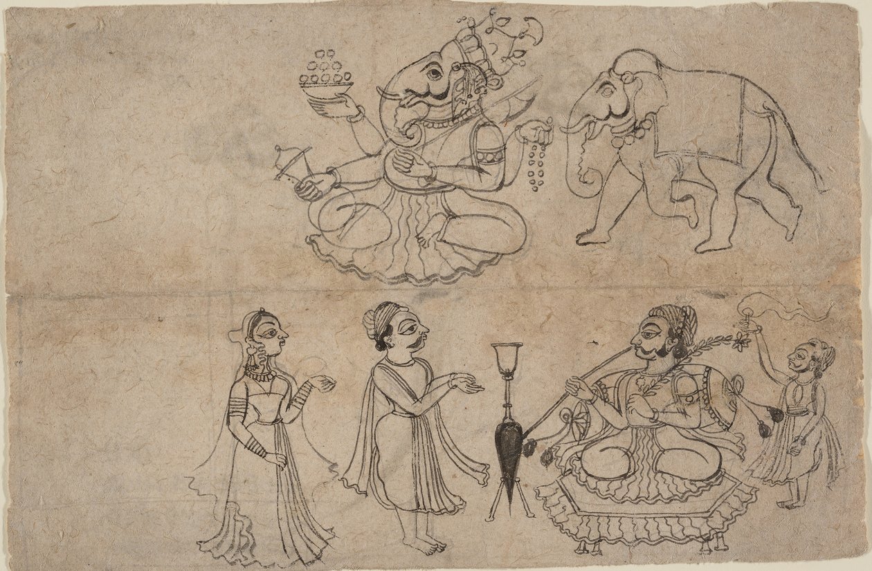 Portrét Manya Sahib Man Rup Sagarji, konec 18. století. od Manaku