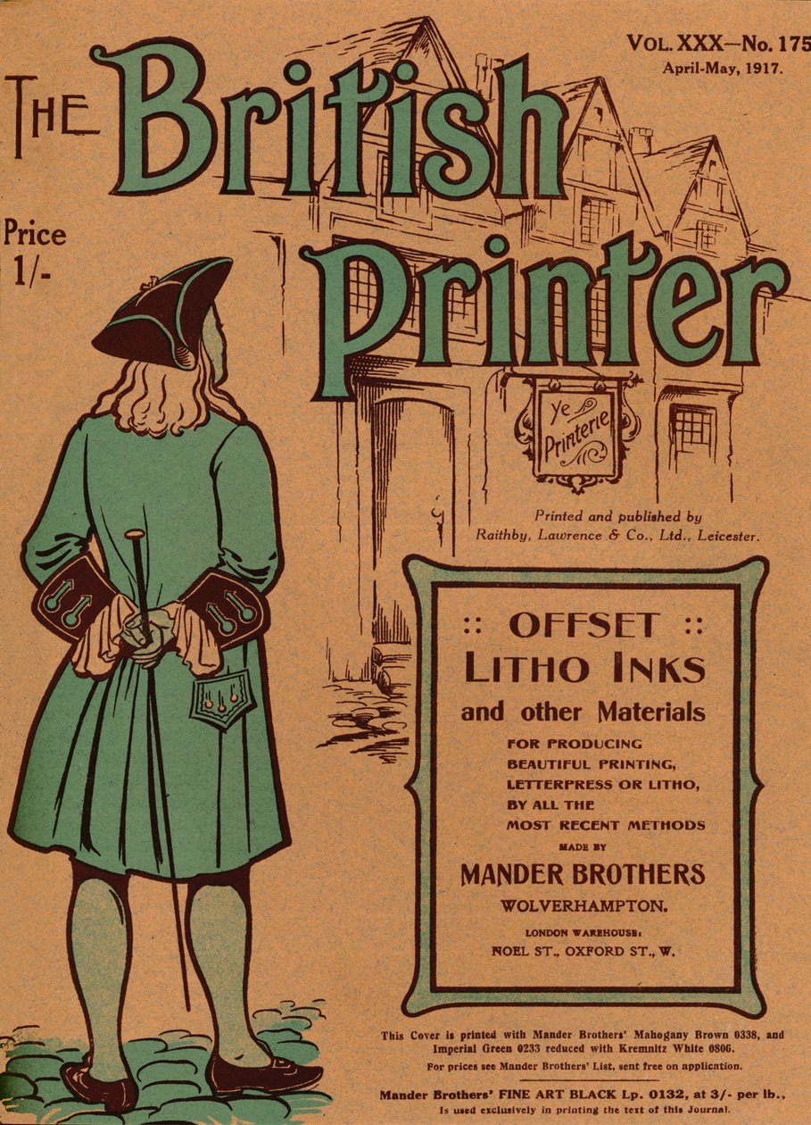 The British Printer Vol. XXX - č. 175 duben-květen, 1917 obálka, 1917 od Mander Brothers