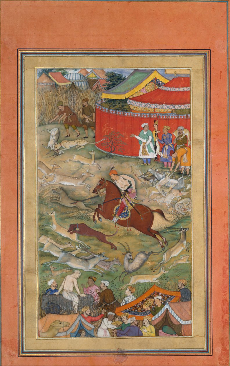 Hameed Bhakri Punishad od Akbar, Folio z Akbarnama, ca. 1604. od Manohar