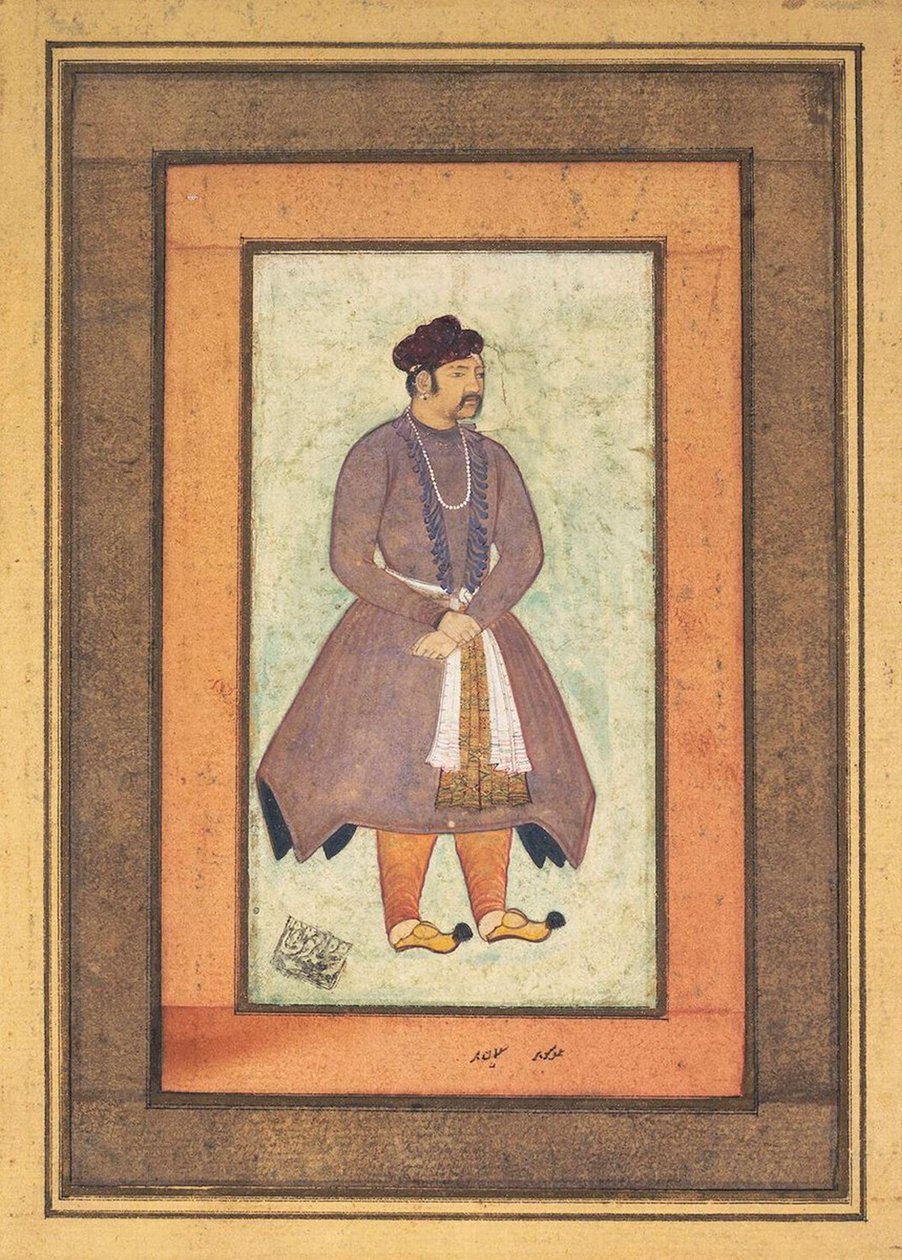 Portrét Akbara Velikého 1542-1605, Mughalského císaře, druhá polovina 16. století. od Manohar