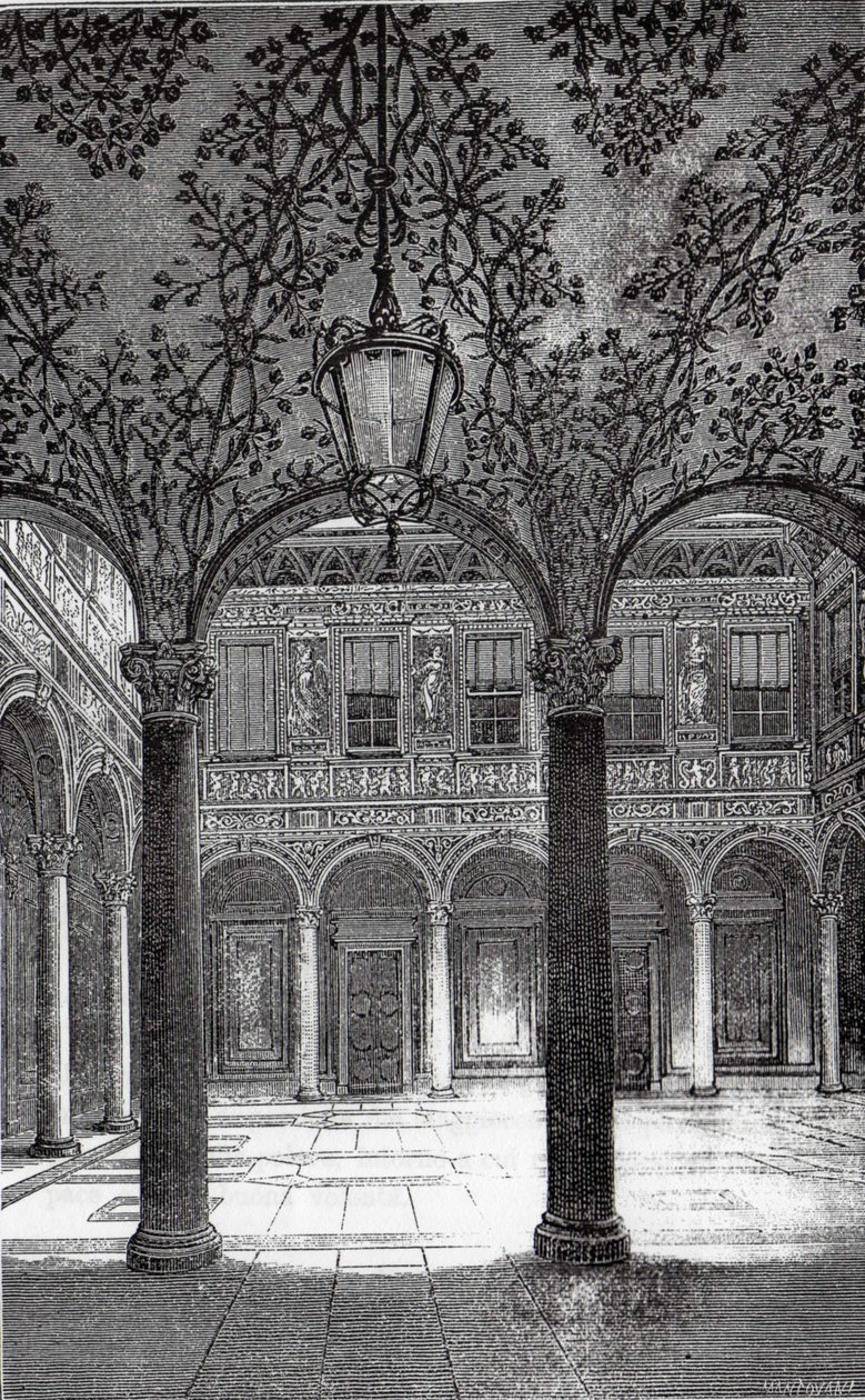 Nádvoří Palazzo Bigli od Mantovani