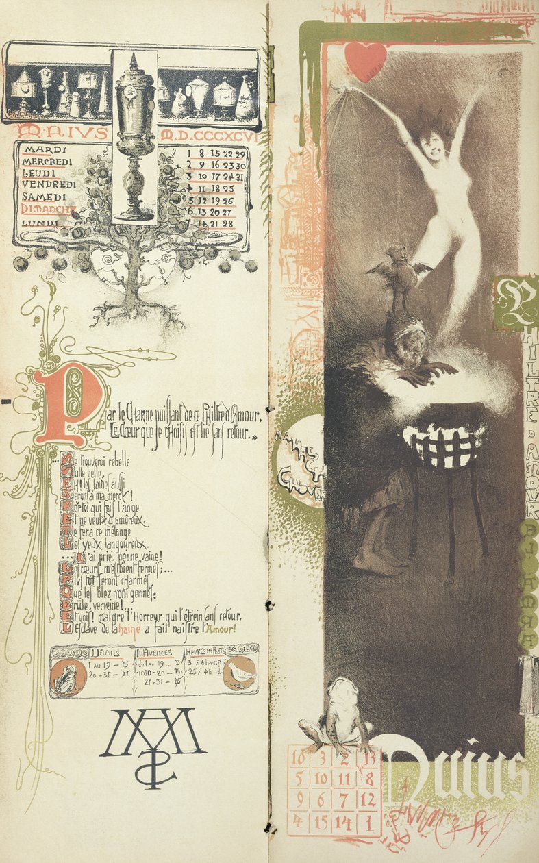 Lektvar lásky, měsíc květen pro magický kalendář publikovaný v 