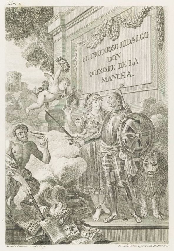 Portrét Miguel de Cervantes Saavedra frontispis série El Ingenioso Hidalgo Don Quijote de la Mancha od Manuel Salvador Carmona