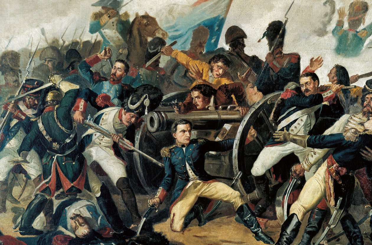 Španělská válka za nezávislost (1808-1814) povstání obyvatelstva proti francouzské okupaci Napoleonem I. (detail) od Manuel (after) Castellano