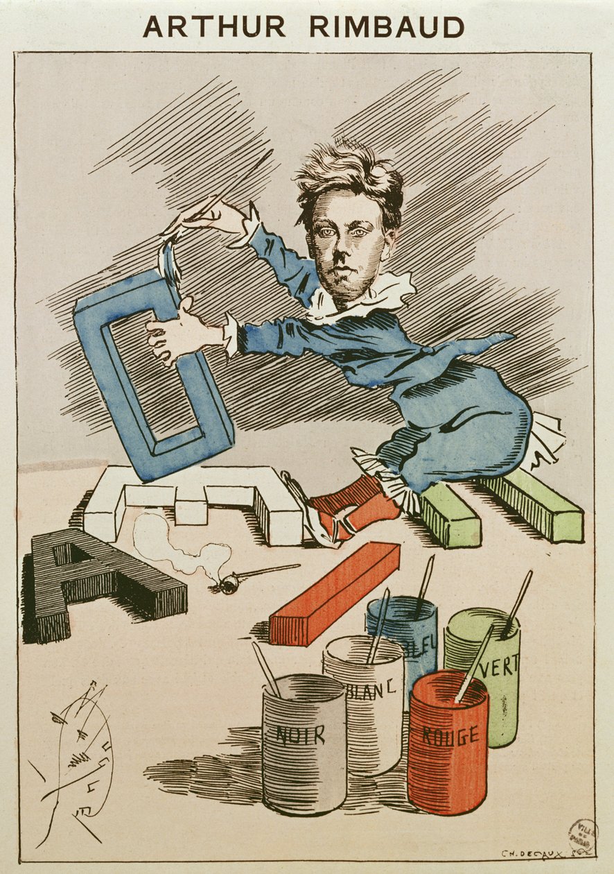 Karikatura Arthura Rimbauda (1854-91) z „Les Hommes d