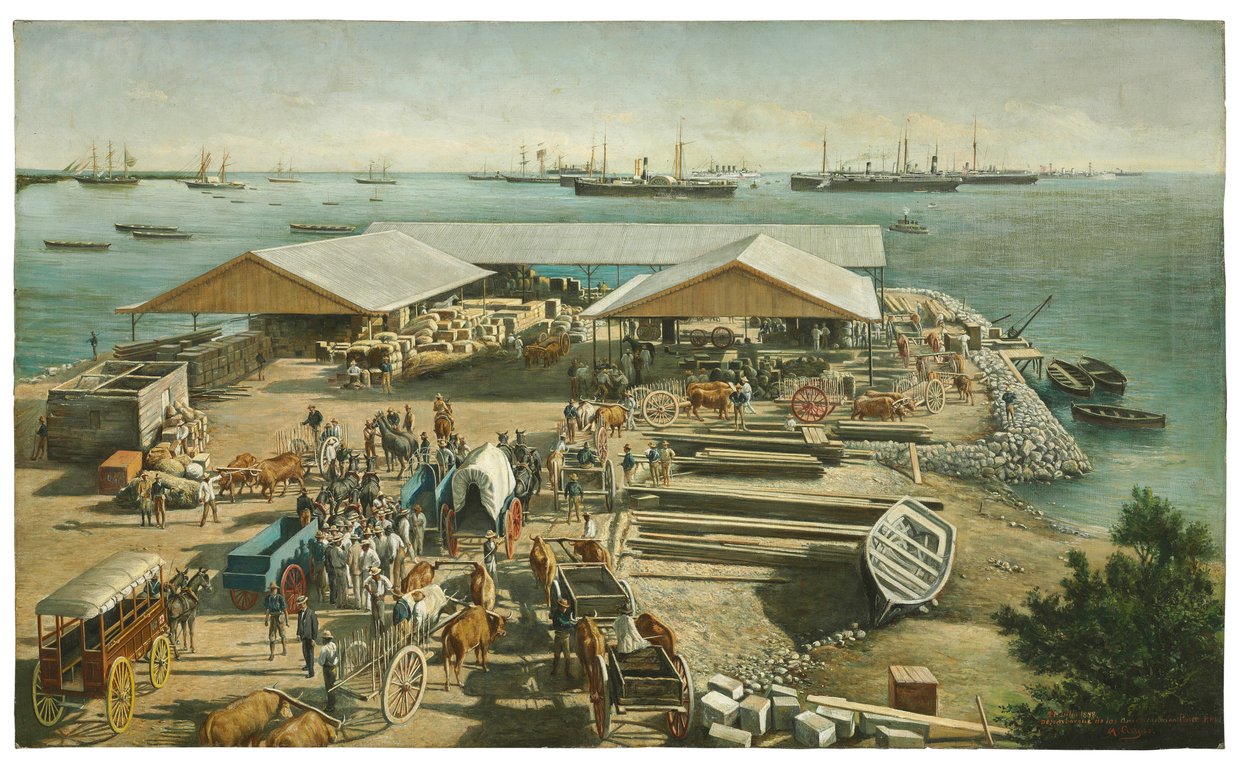 Vylodění Američana v Ponce, Portoriko, 27. července 1898 od Manuel Cuyàs Agulló