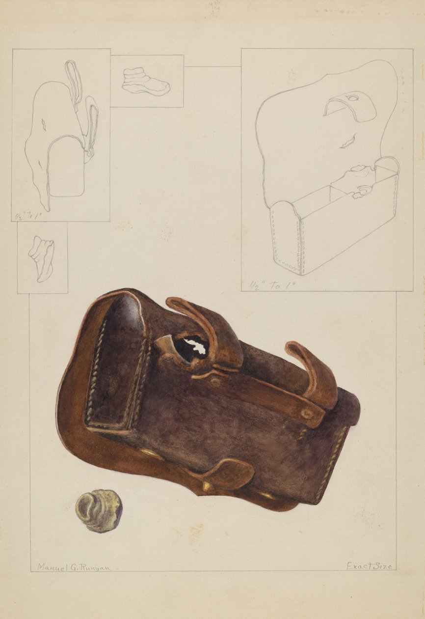 Cartridge Box and Bullet, c. 1937. od Manuel G. Runyan