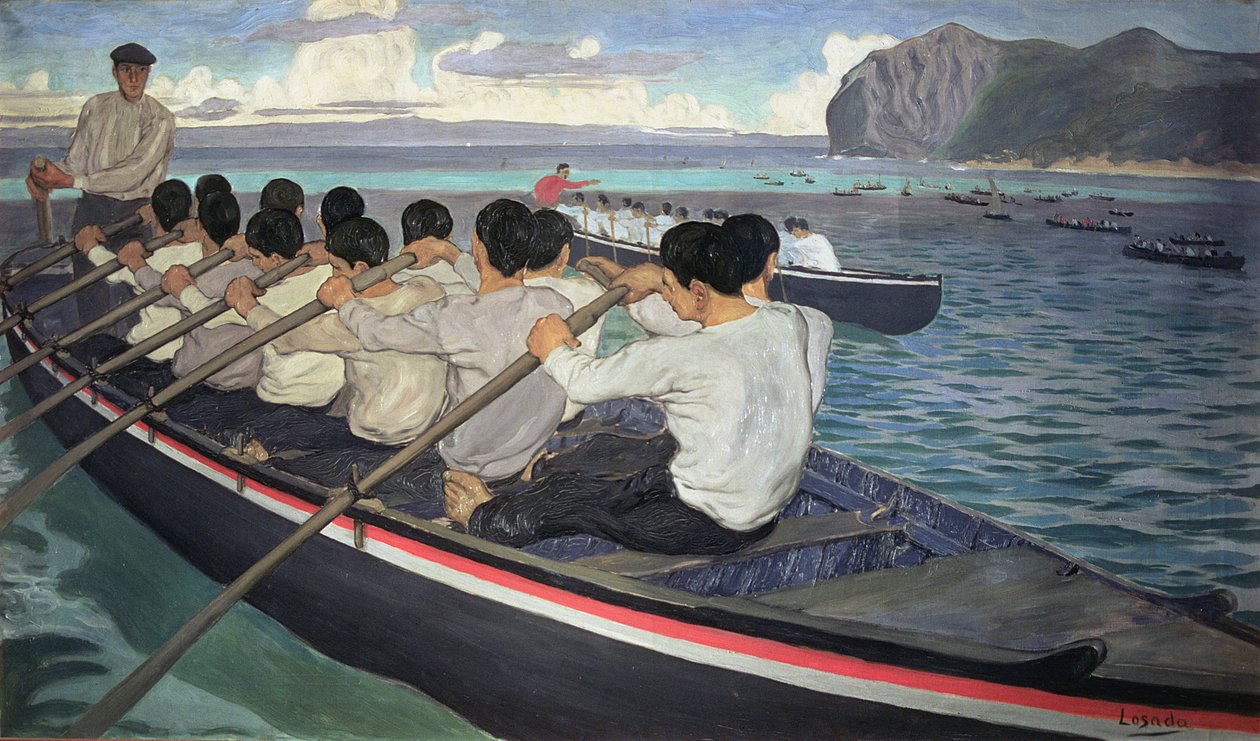 The Rowers, kolem roku 1912 (olej na plátně) od Manuel Losada