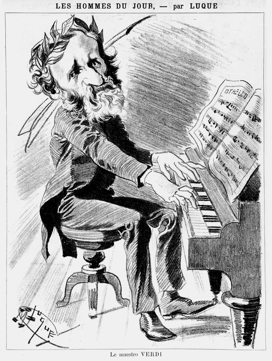 Cartoon of Verdi - od Luqueho od Manuel Luque